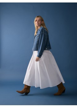 Reserved - Bawełniana spódnica z zakładkami - biały ze sklepu Reserved w kategorii Spódnice - zdjęcie 186093458