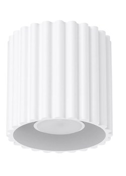 Biała lampa sufitowa ryflowana T1-P14 ze sklepu Edinos.pl w kategorii Lampy sufitowe - zdjęcie 186093647