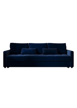 Granatowa welurowa sofa rozkładana L1-W32 ze sklepu Edinos.pl w kategorii Sofy i kanapy - zdjęcie 186094408