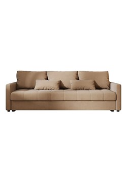 Jasnobrązowa welurowa sofa tapicerowana T6-F69 ze sklepu Edinos.pl w kategorii Sofy i kanapy - zdjęcie 186094415