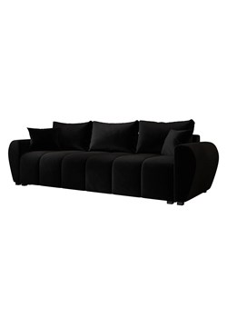 Czarna welurowa nowoczesna sofa rozkładana  K3-C47 - id: 52953 - marki Elior - 186094556 Czarna welurowa nowoczesna sofa rozkładana  K3-C47 ze sklepu Edinos.pl w kategorii Sofy i kanapy - zdjęcie 186094556