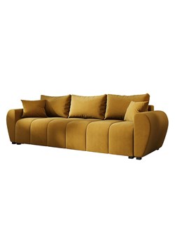Musztardowa sofa welurowa z pojemnikiem N4-W06 - id: 52961 - marki Elior - 186094589 Musztardowa sofa welurowa z pojemnikiem N4-W06 ze sklepu Edinos.pl w kategorii Sofy i kanapy - zdjęcie 186094589
