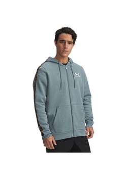 Meska bluza dresowa rozpinana z kapturem Under Armour UA Icon Fleece FZ Taping - niebieska ze sklepu Sportstylestory.com w kategorii Bluzy męskie - zdjęcie 186095175