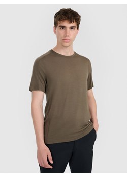 Męska koszulka trekkingowa 4F 4FWAW25TFTSM1526 - oliwkowa ze sklepu Sportstylestory.com w kategorii T-shirty męskie - zdjęcie 186095365