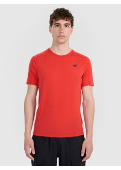 Męska koszulka trekkingowa 4F 4FWAW25TFTSM1526 - czerwona ze sklepu Sportstylestory.com w kategorii T-shirty męskie - zdjęcie 186095398