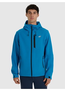 Męski softshell rozpinany z kapturem 4F 4FRAW25TSOFM506 - niebieski ze sklepu Sportstylestory.com w kategorii Kurtki męskie - zdjęcie 186095795