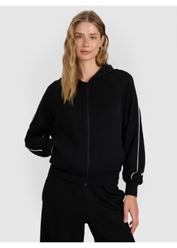 Damska bluza dresowa rozpinana z kapturem 4F 4FRAW25TSWSF2410 - czarna ze sklepu Sportstylestory.com w kategorii Bluzy damskie - zdjęcie 186095896