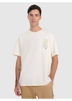 Męski t-shirt z nadrukiem 4F 4FRAW25TTSHM3220 - biały ze sklepu Sportstylestory.com w kategorii T-shirty męskie - zdjęcie 186095947