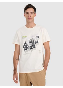 Męski t-shirt z nadrukiem 4F 4FRAW25TTSHM3223 - biały ze sklepu Sportstylestory.com w kategorii T-shirty męskie - zdjęcie 186095977