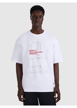 Męski t-shirt z nadrukiem 4F 4FRAW25TTSHM3257 - biały ze sklepu Sportstylestory.com w kategorii T-shirty męskie - zdjęcie 186096058