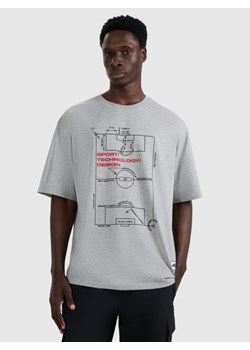 Męski t-shirt z nadrukiem 4F 4FRAW25TTSHM3257 - szary ze sklepu Sportstylestory.com w kategorii T-shirty męskie - zdjęcie 186096069