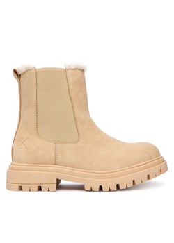 Calvin Klein Botki V3A5-83126-0315500 S Beżowy ze sklepu MODIVO w kategorii Buty zimowe dziecięce - zdjęcie 186096498