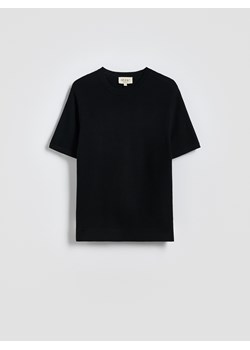 Reserved - T-shirt regular fit z lyocellu - czarny ze sklepu Reserved w kategorii T-shirty męskie - zdjęcie 186098056