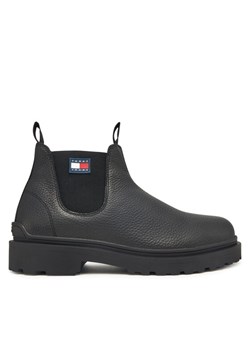 Sztyblety Tommy Jeans Tjm Chelsea Leather Wl EM0EM01670 Czarny ze sklepu eobuwie.pl w kategorii Buty zimowe męskie - zdjęcie 186100976