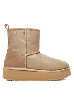 Śniegowce EMU Australia Stinger Mini Flatform Leather W13189 Beżowy ze sklepu eobuwie.pl w kategorii Śniegowce damskie - zdjęcie 186101287