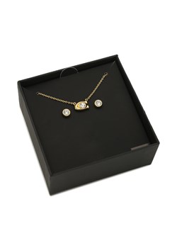 Zestaw naszyjnik i kolczyki Coach Signature Necklace & Earring Set 37412845GLD110 Złoty ze sklepu eobuwie.pl w kategorii Komplety biżuterii - zdjęcie 186101635