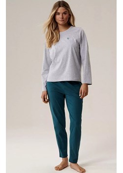 Atlantic długa bawełniana piżama damska NLP-498-SZM_SEA, Kolor ciemny morski-szary, Rozmiar S, ATLANTIC ze sklepu Primodo w kategorii Piżamy damskie - zdjęcie 186118878