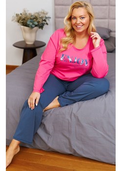 Doctor Nap piżama damska plus size PB.7328, Kolor różowo-granatowy, Rozmiar L, Doctor Nap ze sklepu Primodo w kategorii Piżamy damskie - zdjęcie 186119047