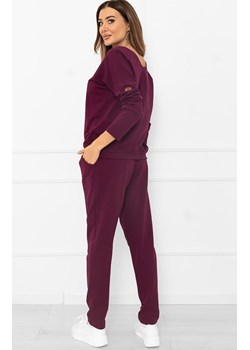 Damski komplet dresowy burgundowy Karina, Kolor burgund, Rozmiar S, Italian Fashion ze sklepu Primodo w kategorii Dresy damskie - zdjęcie 186119226