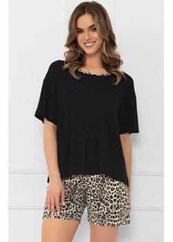 Piżama damska w panterkę na krótki rękaw i krótkie spodnie Kenia, Kolor czarny-panterka, Rozmiar S, Italian Fashion ze sklepu Primodo w kategorii Piżamy damskie - zdjęcie 186119248