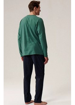 Długa piżama męska NMP-390-ZIE_GRA, Kolor zielono-granatowy, Rozmiar S, ATLANTIC ze sklepu Intymna w kategorii Piżamy męskie - zdjęcie 186120696