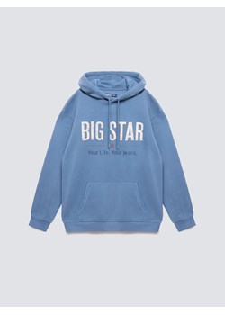 Bluza męska z kapturem z logo BIG STAR niebieska Ashlyno 402 ze sklepu Big Star w kategorii Bluzy męskie - zdjęcie 186125918