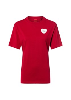 HUGO Koszulka damska - Vintage Tee Kobiety Bawełna czerwony jednolity ze sklepu vangraaf w kategorii Bluzki damskie - zdjęcie 186126096