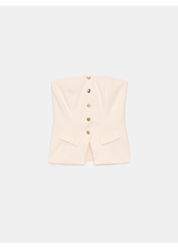 Mohito - Dopasowany top - beżowy ze sklepu Mohito w kategorii Bluzki damskie - zdjęcie 186127388