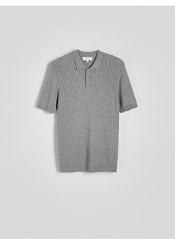 Reserved - Polo regular fit z wiskozą - szary ze sklepu Reserved w kategorii T-shirty męskie - zdjęcie 186127985