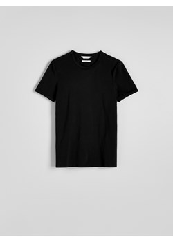 Reserved - Bawełniany t-shirt slim fit - czarny ze sklepu Reserved w kategorii T-shirty męskie - zdjęcie 186128636