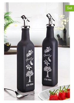 Violeta Home Dozowniki (2 szt.) w kolorze srebrno-czarnym do oliwy - 500 ml ze sklepu Limango Polska w kategorii Naczynia - zdjęcie 186130435