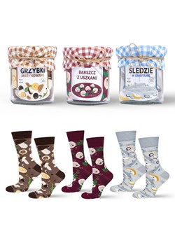Skarpetki w Słoiku Grzybki + Barszcz + Śledzie 3-pak ze sklepu Sklep SOXO w kategorii Skarpetki damskie - zdjęcie 186130819