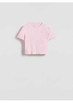 Reserved - Bawełniany crop top - pastelowy róż ze sklepu Reserved w kategorii Bluzki damskie - zdjęcie 186131636