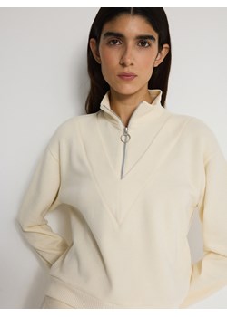 Reserved - Bluza z rozpinanym półgolfem - złamana biel ze sklepu Reserved w kategorii Bluzy damskie - zdjęcie 186131815