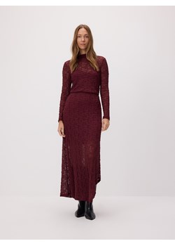 Reserved - Koronkowa sukienka maxi - burgundowy ze sklepu Reserved w kategorii Sukienki - zdjęcie 186134285
