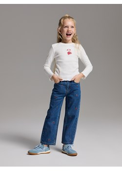 Reserved - Jeansy straight fit z haftem - niebieski - id: 718CV-55J - marki Reserved - 186135425 Reserved - Jeansy straight fit z haftem - niebieski ze sklepu Reserved w kategorii Spodnie dziewczęce - zdjęcie 186135425