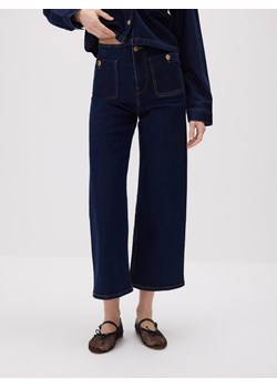 Reserved - Jeansy culotte - granatowy ze sklepu Reserved w kategorii Jeansy damskie - zdjęcie 186135805
