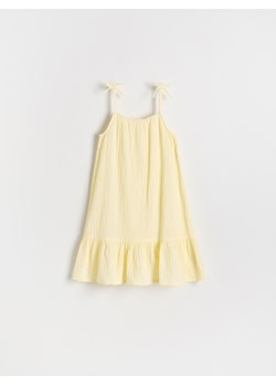 Reserved - Muślinowa sukienka na ramiączkach - jasnożółty ze sklepu Reserved w kategorii Sukienki dziewczęce - zdjęcie 186138947