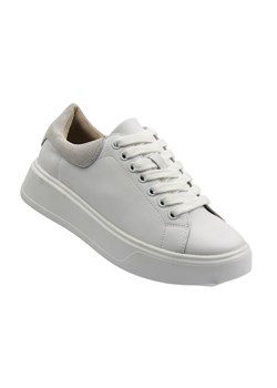 Skórzane sneakersy damskie na platformie białe Cambell 25-19347 ze sklepu ulubioneobuwie w kategorii Buty sportowe damskie - zdjęcie 186139269