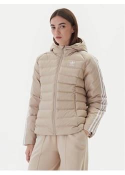 adidas Kurtka przejściowa adicolor JX2940 Beżowy Slim Fit ze sklepu MODIVO w kategorii Kurtki damskie - zdjęcie 186140817