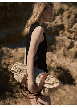 Reserved - Pleciona torebka shopper - kremowy ze sklepu Reserved w kategorii Torby Shopper bag - zdjęcie 186142259