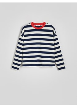 Reserved - Bluza regular w paski - granatowy - id: ZR409-59X - marki Reserved - 186142587 Reserved - Bluza regular w paski - granatowy ze sklepu Reserved w kategorii Bluzy damskie - zdjęcie 186142587