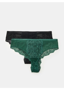 Sinsay - Brazyliany z elastycznej koronki i siateczki 2 pack - zielony ze sklepu Sinsay w kategorii Majtki damskie - zdjęcie 186143345