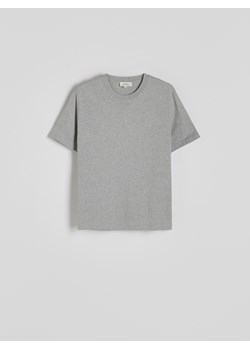 Reserved - Bawełniany t-shirt regular fit - jasnoszary ze sklepu Reserved w kategorii T-shirty męskie - zdjęcie 186146129