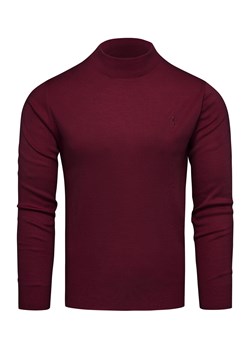 Sweter męski półgolf bordowy Recea ze sklepu Recea.pl w kategorii Swetry męskie - zdjęcie 186147145