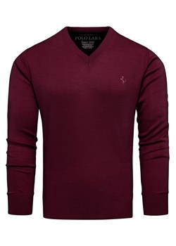 Sweter męski w serek bordowy Recea ze sklepu Recea.pl w kategorii Swetry męskie - zdjęcie 186147147