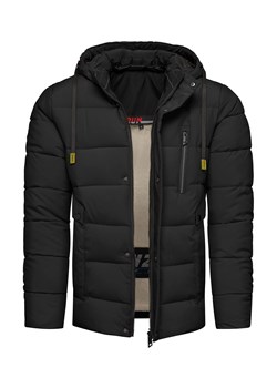 Kurtka męska zimowa z odpinanym kapturem czarna Recea ze sklepu Recea.pl w kategorii Kurtki męskie - zdjęcie 186147175