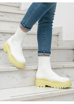 Eleganckie Buty Damskie Limonka w Stylu Vintage ze sklepu royalfashion.pl w kategorii Botki - zdjęcie 186147746