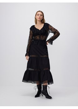 Reserved - Spódnica maxi z koronkowymi wstawkami - czarny ze sklepu Reserved w kategorii Spódnice - zdjęcie 186148368
