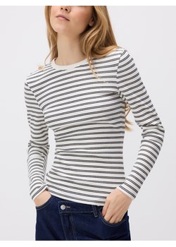 Reserved - Longsleeve z prążkowanej dzianiny - czarny ze sklepu Reserved w kategorii Bluzki damskie - zdjęcie 186148427